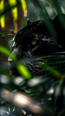 black panther, concept for the preservation of nature, created with generative AI technology