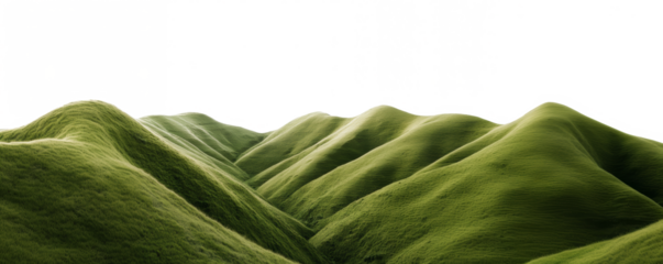 Green hills lanscape cut out PNG isolated transparent overlay