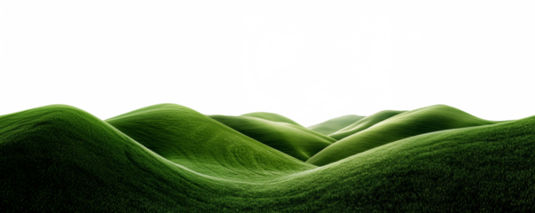 Green hills lanscape cut out PNG isolated transparent overlay