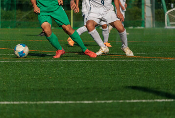 Obraz premium サッカーボールで練習をするサッカー選手