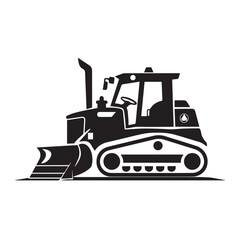 Bulldozer in cartoon, doodle style . Image for t-shirt, web, mobile apps and ui. Isolated 2d vector illustration in logo, icon, sketch style, Eps 10, black and white. AI Generative