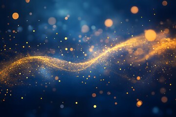 Obraz premium Blue background with golden light streaks Abstract design