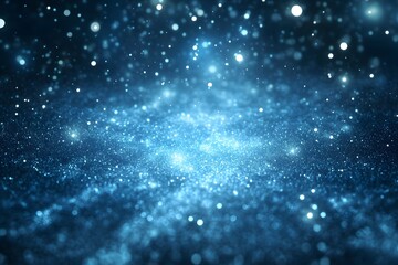 Obraz premium Blue background with glowing white particles in abstract style