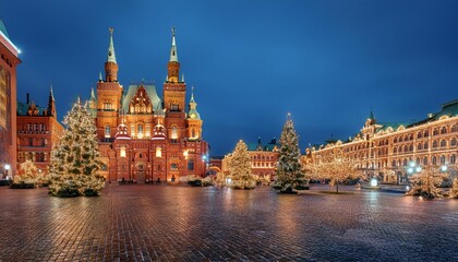 Obraz premium European cities filled with Christmas festival atmosphere