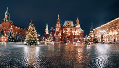 Obraz premium European cities filled with Christmas festival atmosphere