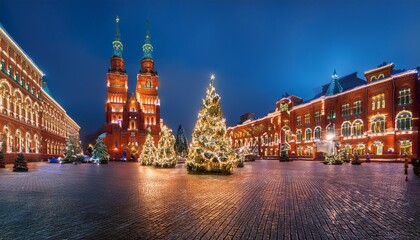 Obraz premium European cities filled with Christmas festival atmosphere