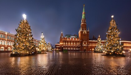 Obraz premium European cities filled with Christmas festival atmosphere