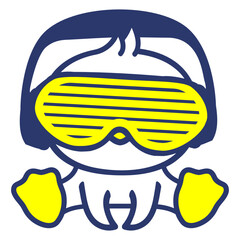 DJ Bird Chick Sunglasses Headphone Animal Techno Sound Disco Dance Club Music Lover Party Time Mixing Console Record Player Vinyl Plate Deejay Mixer Love Happy Funny Cute Cool Comic Cartoon Drawing