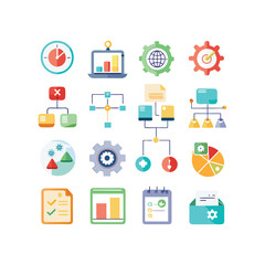 Business or organization management icon set