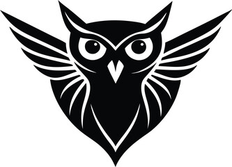 Black Owl Vector Illustration Design