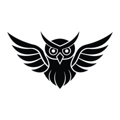 Black Owl Vector Illustration Design
