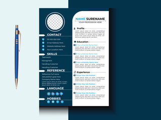  Professional modern minimal clean CV resume template design
