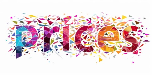 Fototapeta premium Background of white with exploding text PRICES