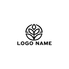 A minimalist, symmetrical logo featuring a blooming flower or leaf. Perfect for eco-friendly and wellness brands, symbolizing growth and renewal.