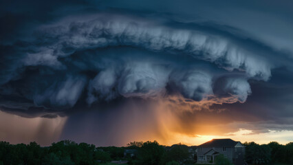 A large cloud that is coming down from the sky, AI
