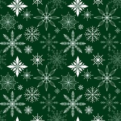 Christmas ice scribble seamless snowflakes pattern for wrapping paper