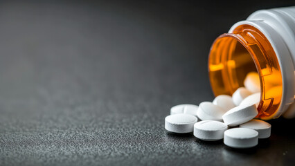 Spilled Prescription Bottle with White Pills