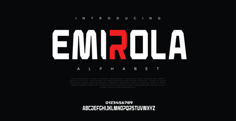 Emirola Creative modern liquid alphabet display font vector. Unique trendy typography style