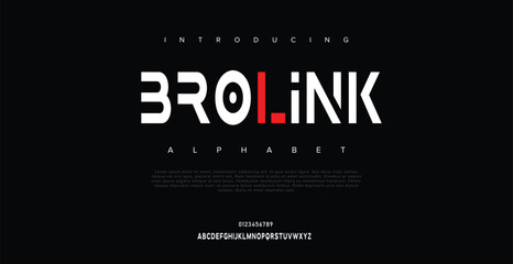 Brolink Creative modern urban alphabet fonts. Typography sport, game, technology, fashion, digital, future creative logo font.