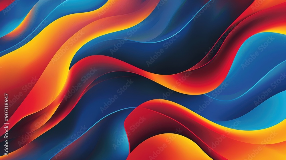 Poster vibrant swirls of color create dynamic waves resembling abstract artistic expression