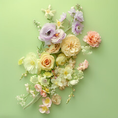 Whimsical Bouquet of Flowers with Pastel Colors