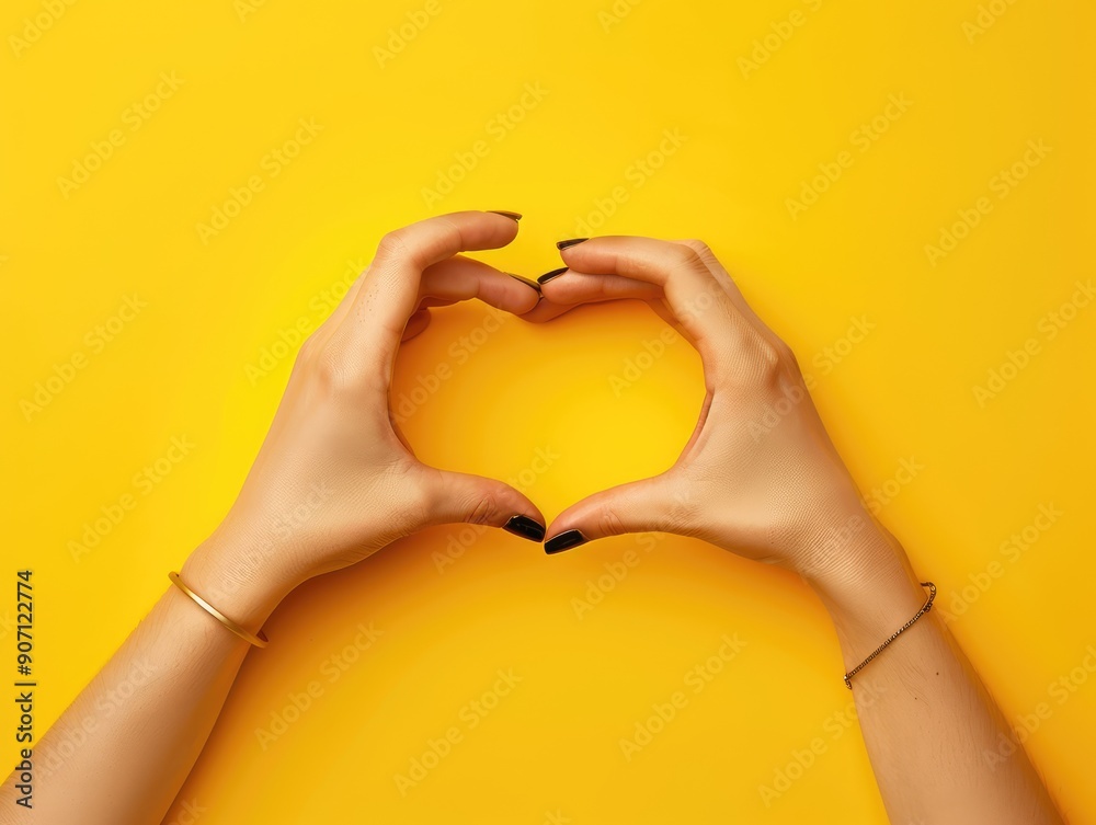 Sticker heart shaped hands