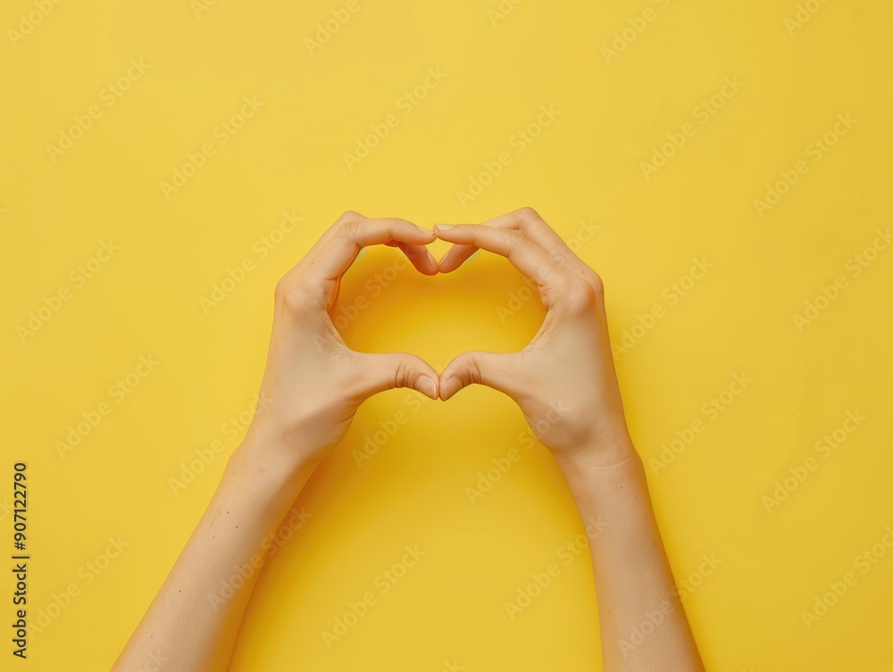 Sticker heart shaped hands