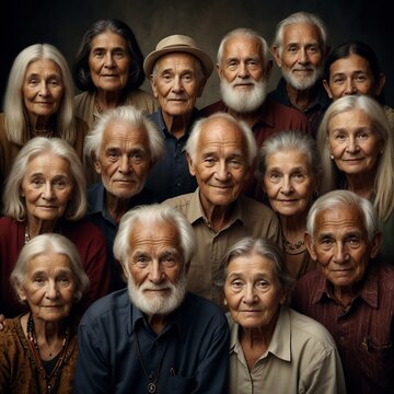 Group of Elderly Individuals Celebrating International Day of Older Persons