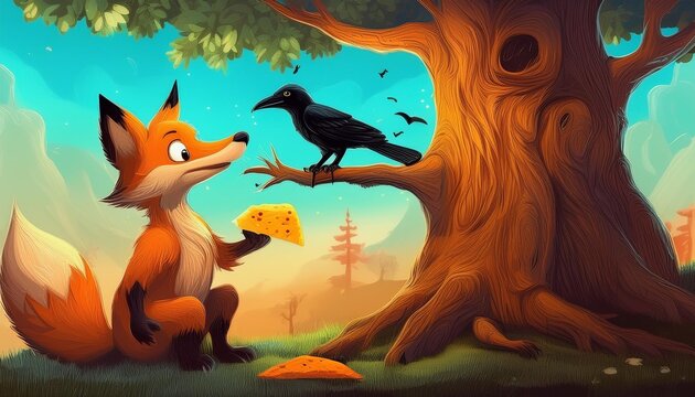 Le corbeau et le renard, fable de Jean de La Fontaine
