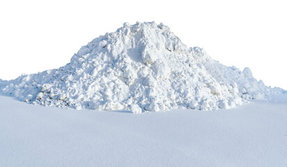 Huge pile of snow isolated