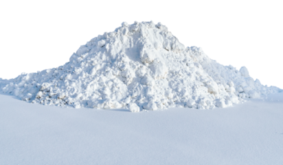Huge pile of snow isolated