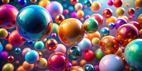 Colorful spheres and balls floating in abstract background, vibrant,spheres, balls, abstract, background, color, colorful