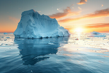 "Melting Polar Ice Caps: A Visual Concept of Climate Change and Global Warming"