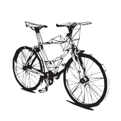 Fototapeta premium CITY BIKE in cartoon, doodle style . Image for t-shirt, web, mobile apps and ui. Isolated 2d vector illustration in logo, icon, sketch style, Eps 10, black and white. AI Generative