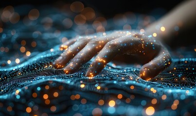 The concept of future digital transformation and information exchange.