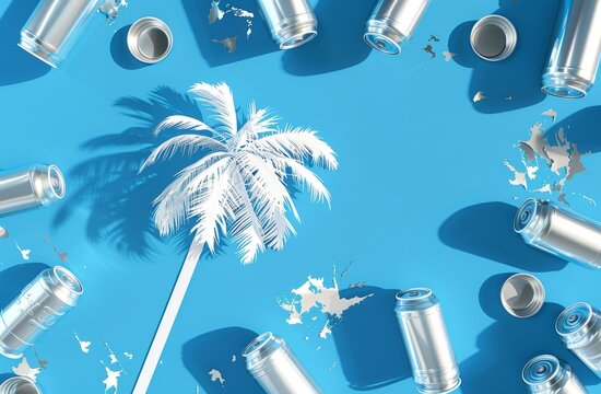 The South Carolina flag and some aerosol spray cans used for graffiti painting. Street art culture concept.