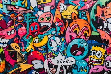 Graffiti backdrop, graffiti wall, urban culture, street art