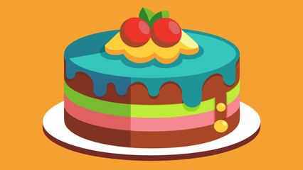 Simple wedding cake vector art illustration