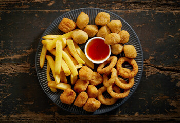 plate of various fried snacks