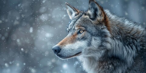 Wild Majesty: A Powerful Wolf Portrait Amidst a Dramatic Wildlife Backdrop, Capturing the Essence of Untamed Nature