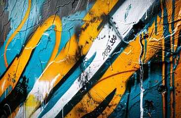 Fototapeta premium Background image of khaki green and orange shades of a colored graffiti painting