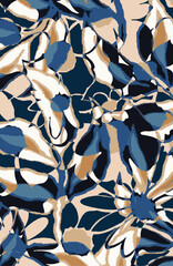 Floral leaves textile pattern