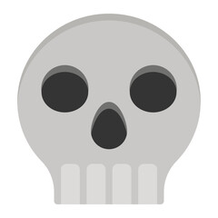 Skull icon in flat color fill style