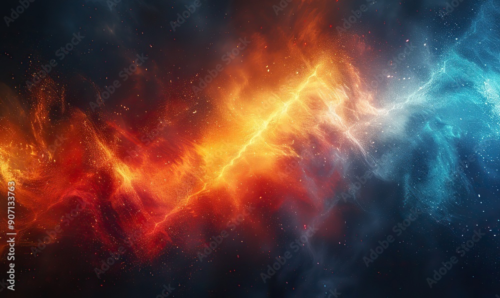 Wall mural abstract rays of light intertwine and merge into an arrow shape, symbolizing direction and guidance.