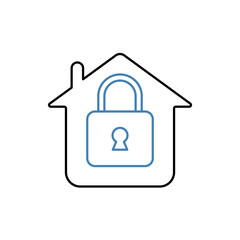 home security concept line icon. Simple element illustration. home security concept outline symbol design.