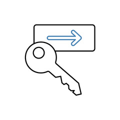 keycard access concept line icon. Simple element illustration. keycard access concept outline symbol design.
