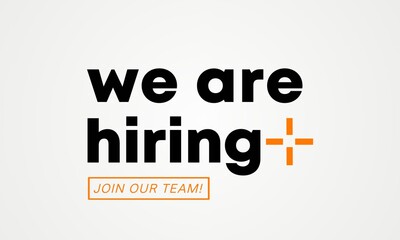 We're Hiring, Join Our Team. Open vacancy design. Hiring design for social media ads. Black yellow theme. 