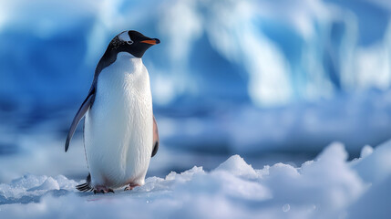 Obraz premium Penguins on an ice floe, Antarctic Peninsula, on an iceberg near South Shetland Islands