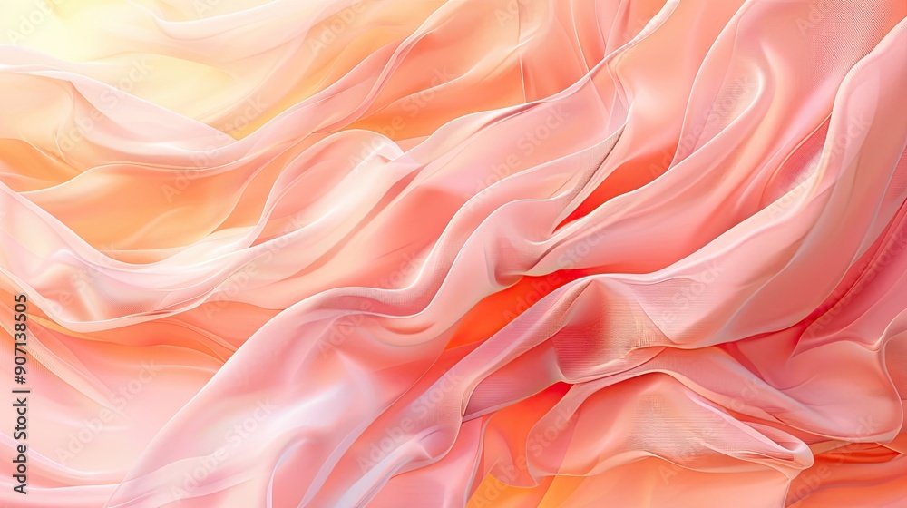 Poster Soft Peach Fuzz Silk Texture Creating a Modern Abstract Background for Contemporary Designs