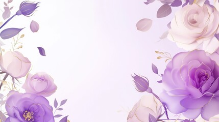 Roses bloom drawing wallpaper background card design with copy space